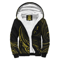 Kanaka Sherpa Hoodie - Frida Style - Yellow Black - Polynesian Pride