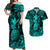 Hawaii Pineapple Polynesian Matching Dress and Hawaiian Shirt Matching Couples Outfit Unique Style Turquoise LT8 Turquoise - Polynesian Pride
