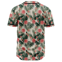 Hibiscus Plumeria Tropical Red Baseball Jersey - Polynesian Pride