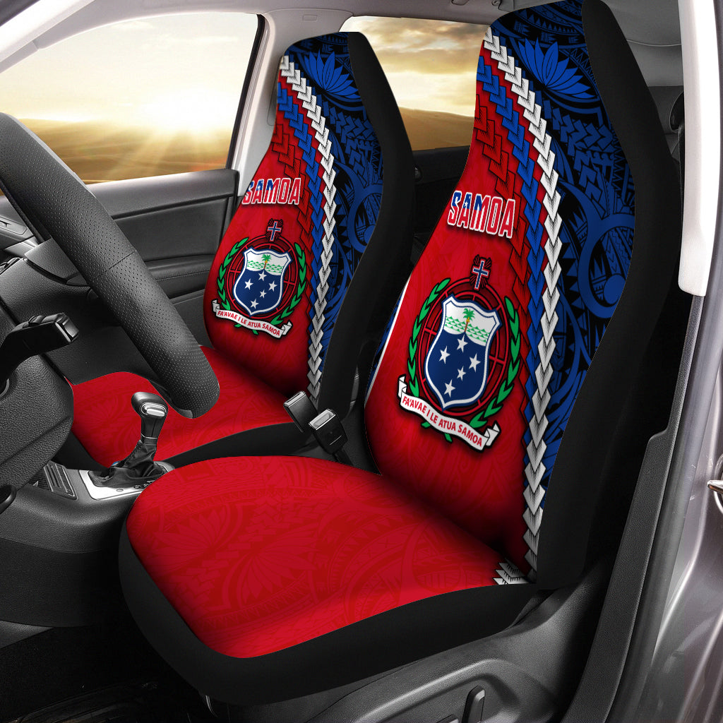 Samoa Polynesian Car Seat Covers Quotes LT13 Universal Fit Red - Polynesian Pride