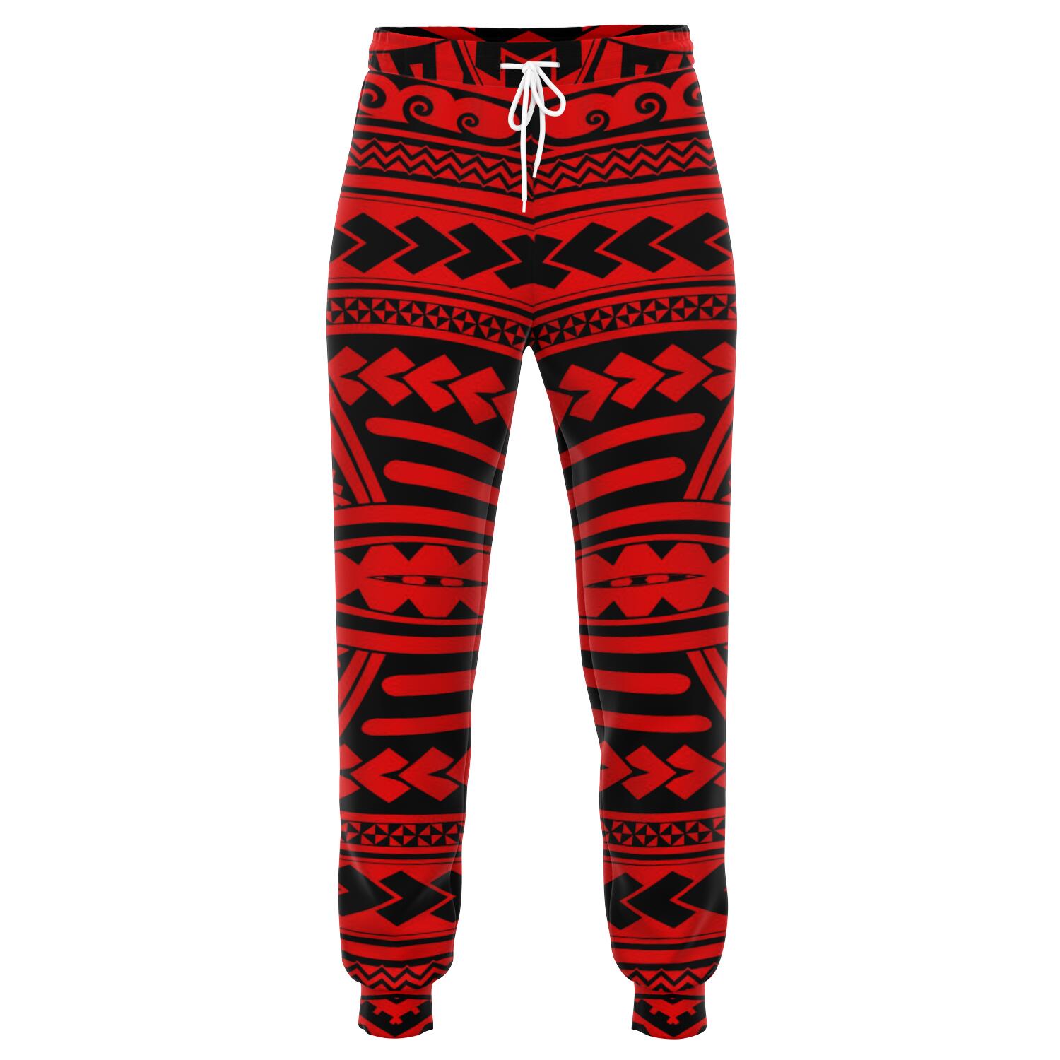 Polynesian Seamless Red Joggers Unisex Red - Polynesian Pride