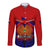 Central Province Hawaii Long Sleeve Button Shirt Papua New Guinea LT13 Unisex Red - Polynesian Pride