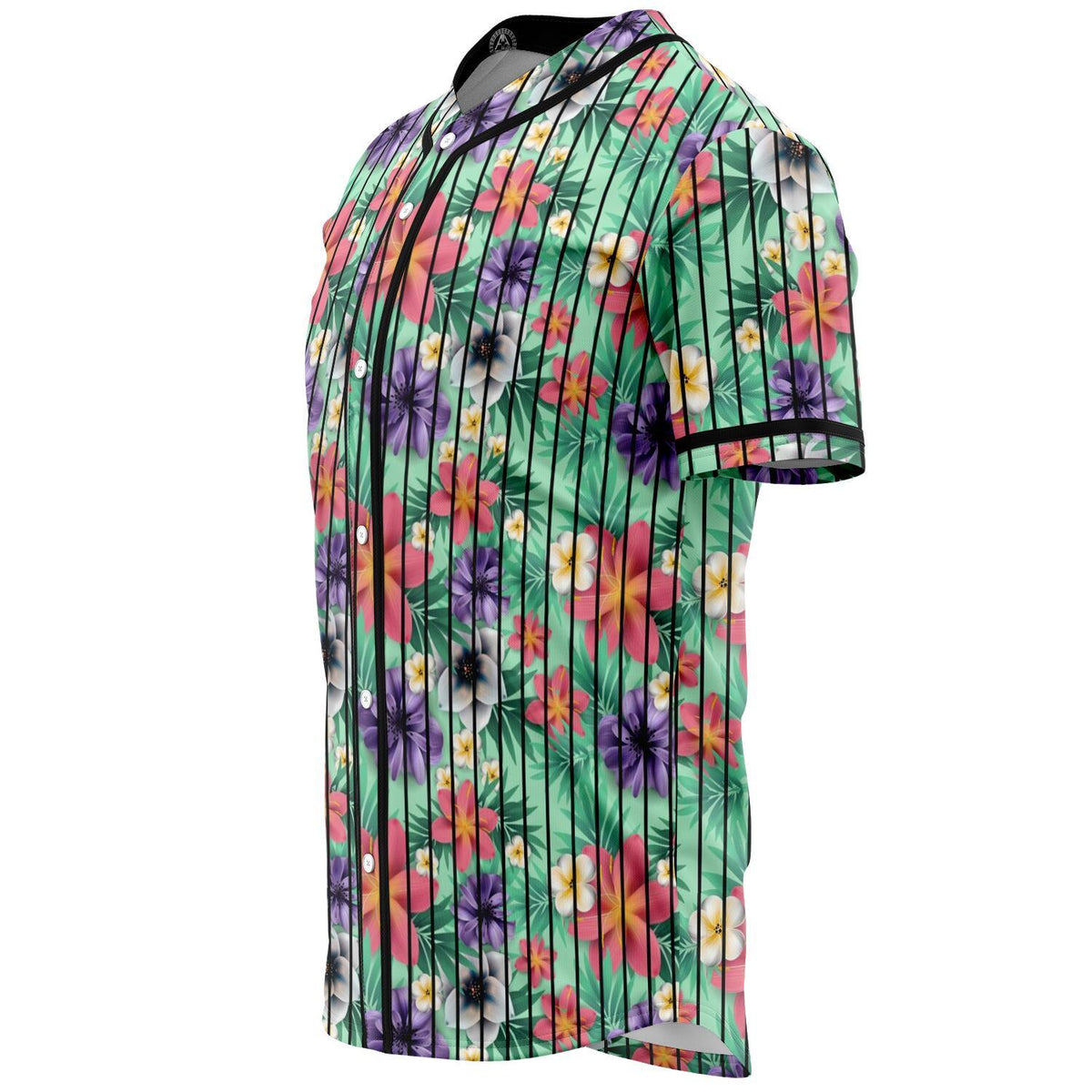 Hawaii Tropical flower, blossom cluster seamless Baseball Jersey - Polynesian Pride