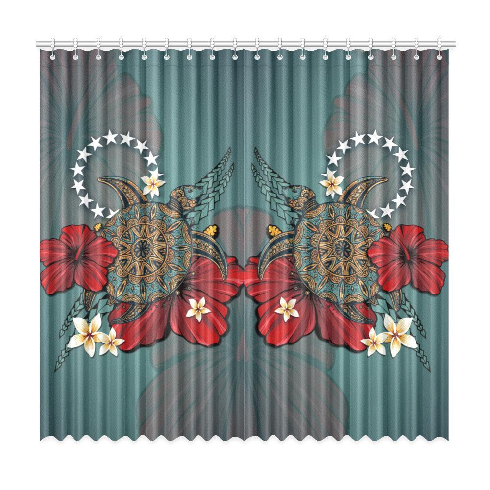 Cook Islands Window Curtain Turtle One Size 50"x96"(Two Piece) Green - Polynesian Pride