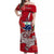 Samoa Off Shoulder Long Dress Hammerhead Shark and Hibiscus Red LT13 Women Red - Polynesian Pride