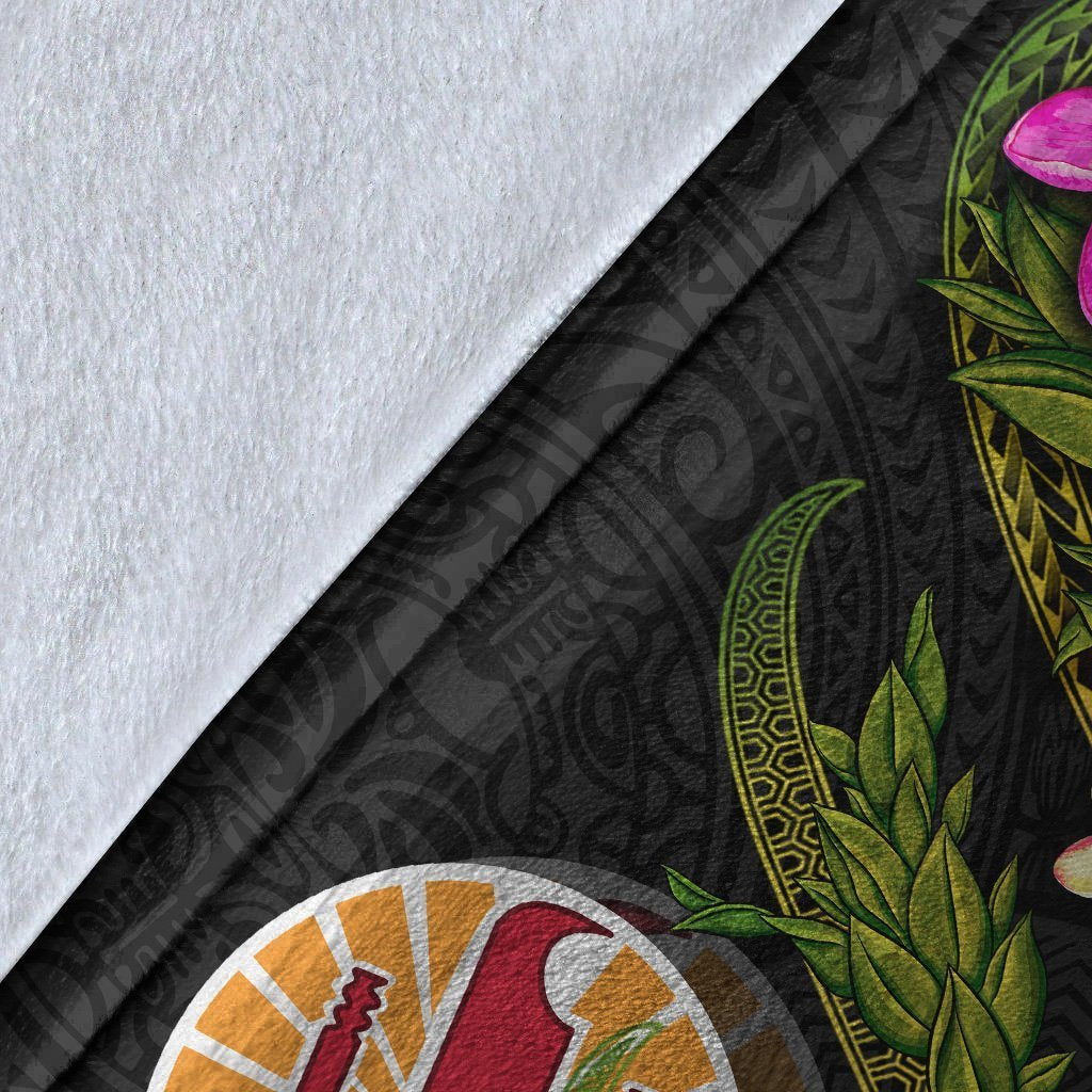 Tahiti Polynesian Blanket - Plumeria Tribal - Polynesian Pride