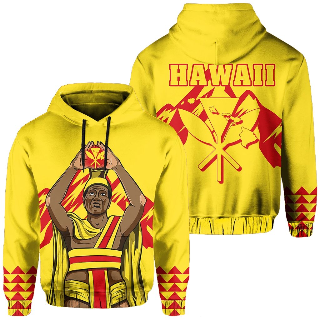 King Kanaka Kauka Hoodie Yellow Unisex Yellow - Polynesian Pride
