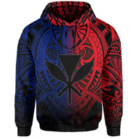 Hawaii Maka Polynesian Kanaka Maoli Hoodie Heaven Style Red Blue - Polynesian Pride