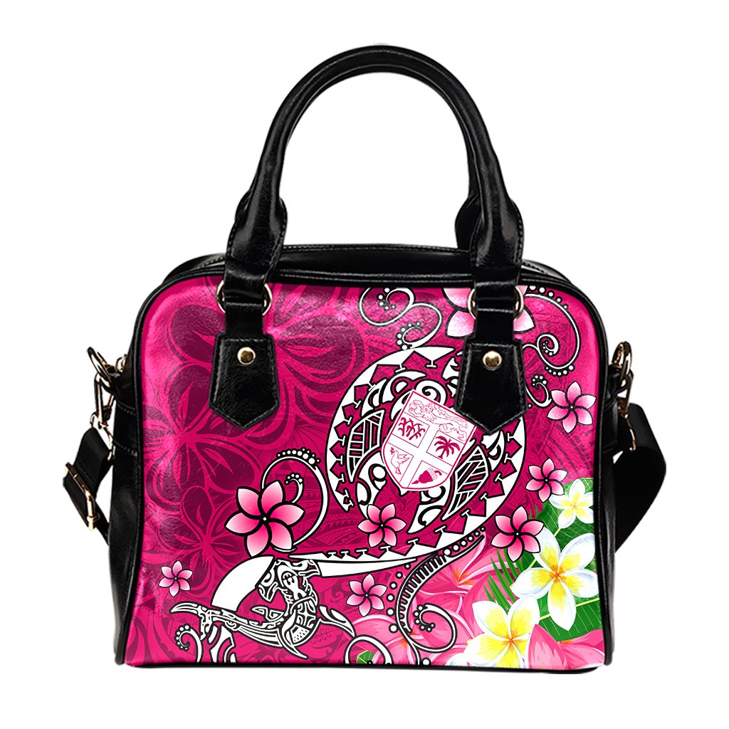 Fiji Shoulder Handbag - Turtle Plumeria (Pink) - Polynesian Pride