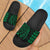 Poly Tribal Slide Sandals Green Black Black - Polynesian Pride