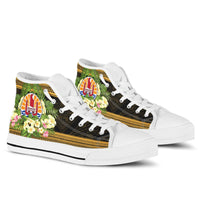 French Polynesia High Top Shoes - Polynesian Gold Patterns Collection - Polynesian Pride