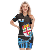 Fiji Polynesian Polo Dress Featured Fijian Lovers LT13 Black - Polynesian Pride