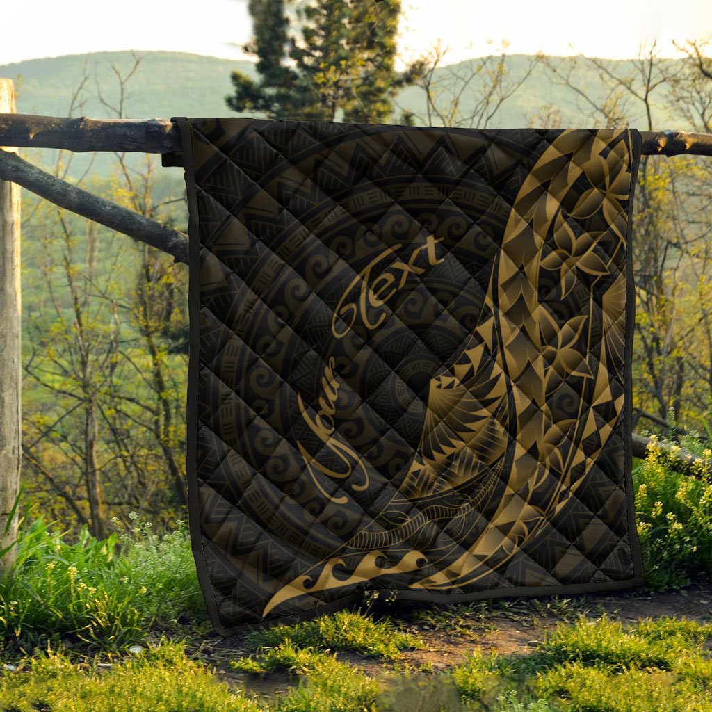 Samoa Premium Quilt - Custom Personalised Polynesian Pattern Style Gold Color - Polynesian Pride