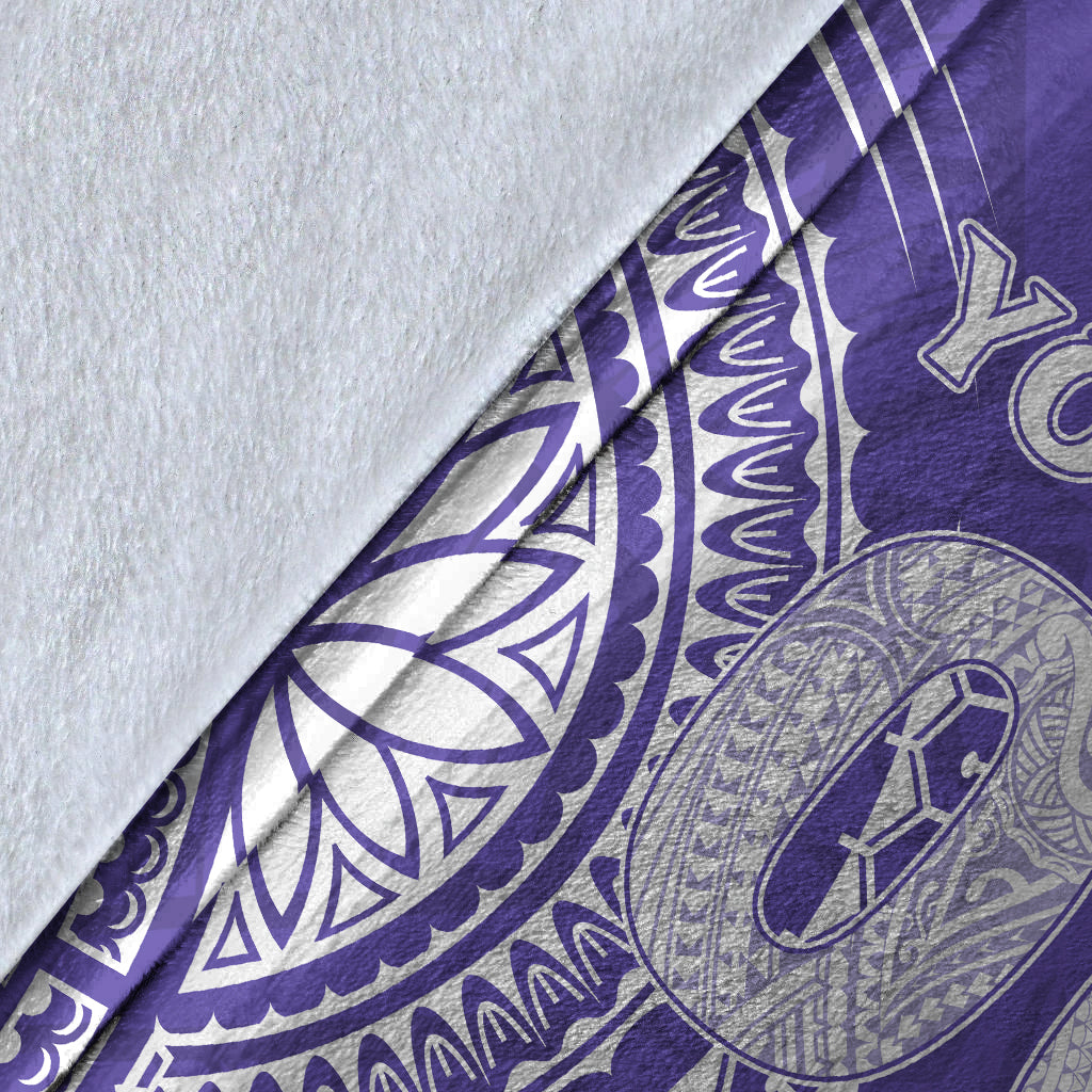 Cook Islands Rarotonga Blanket - Purple Tribal Pattern - LT12 - Polynesian Pride