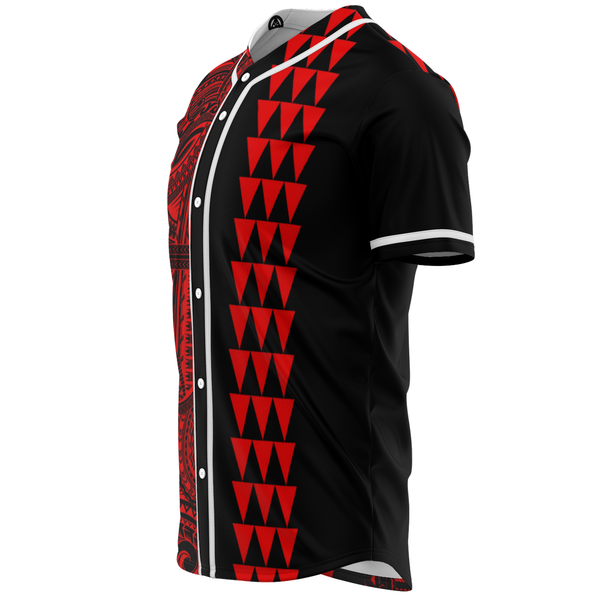 Hawaii Polynesian Kakau Baseball Jersey V.4 - Freestyle - Red - Polynesian Pride