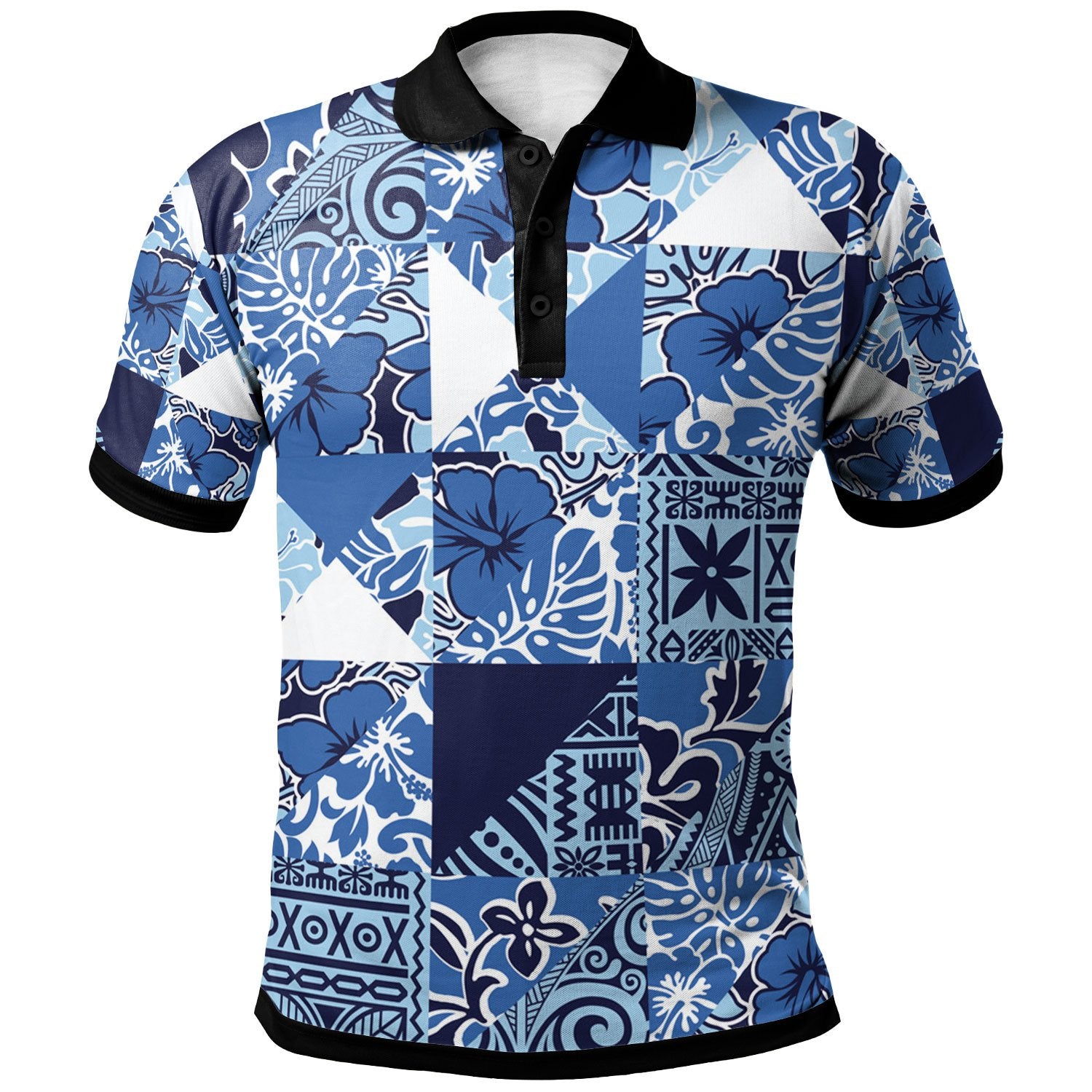 Polynesian Polo Shirt Vintage Hibiscus Fabric Pattern Unisex Vintage Color - Polynesian Pride