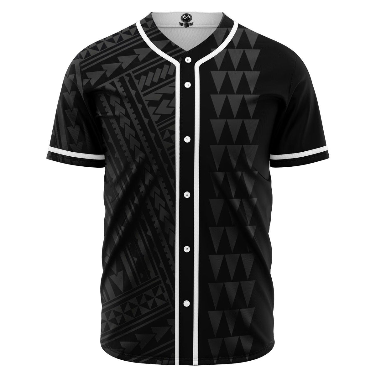 Hawaii Polynesian Kakau Baseball Jersey V.3 - Freestyle - Grey Grey - Polynesian Pride
