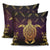 Turtle Golden Royal Pillow Covers One Size Zippered Pillow Cases 18"x 18" (Twin Sides) (Set of 2) Black - Polynesian Pride