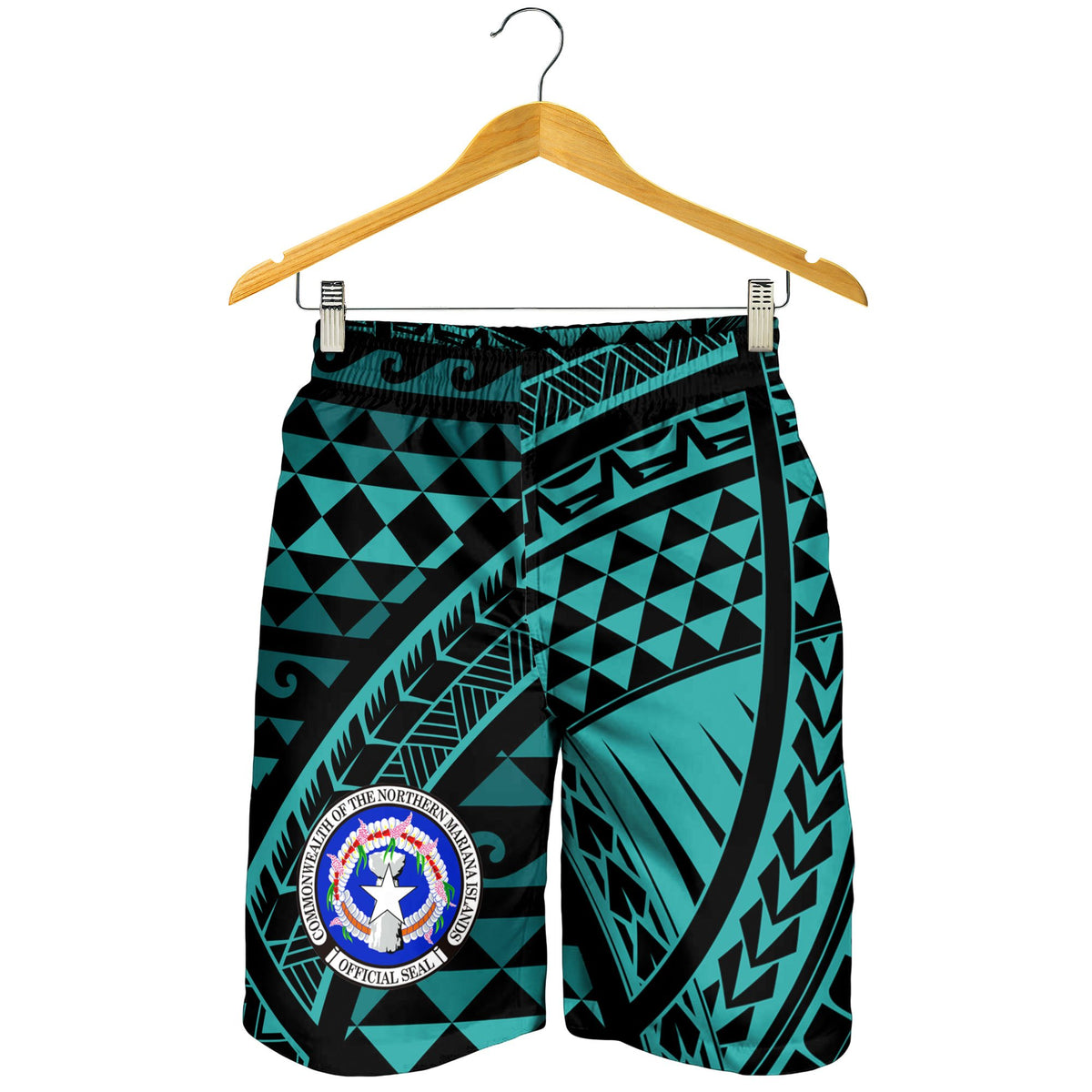 Northern Mariana Islands Men's Shorts - Tribal Seamless Pattern - Polynesian Pride