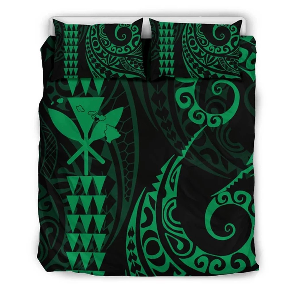 Kanaka Map Bedding Set Green Green - Polynesian Pride