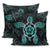 Turtle Hibiscus Blue Pillow Covers One Size Zippered Pillow Cases 18"x 18" (Twin Sides) (Set of 2) Black - Polynesian Pride