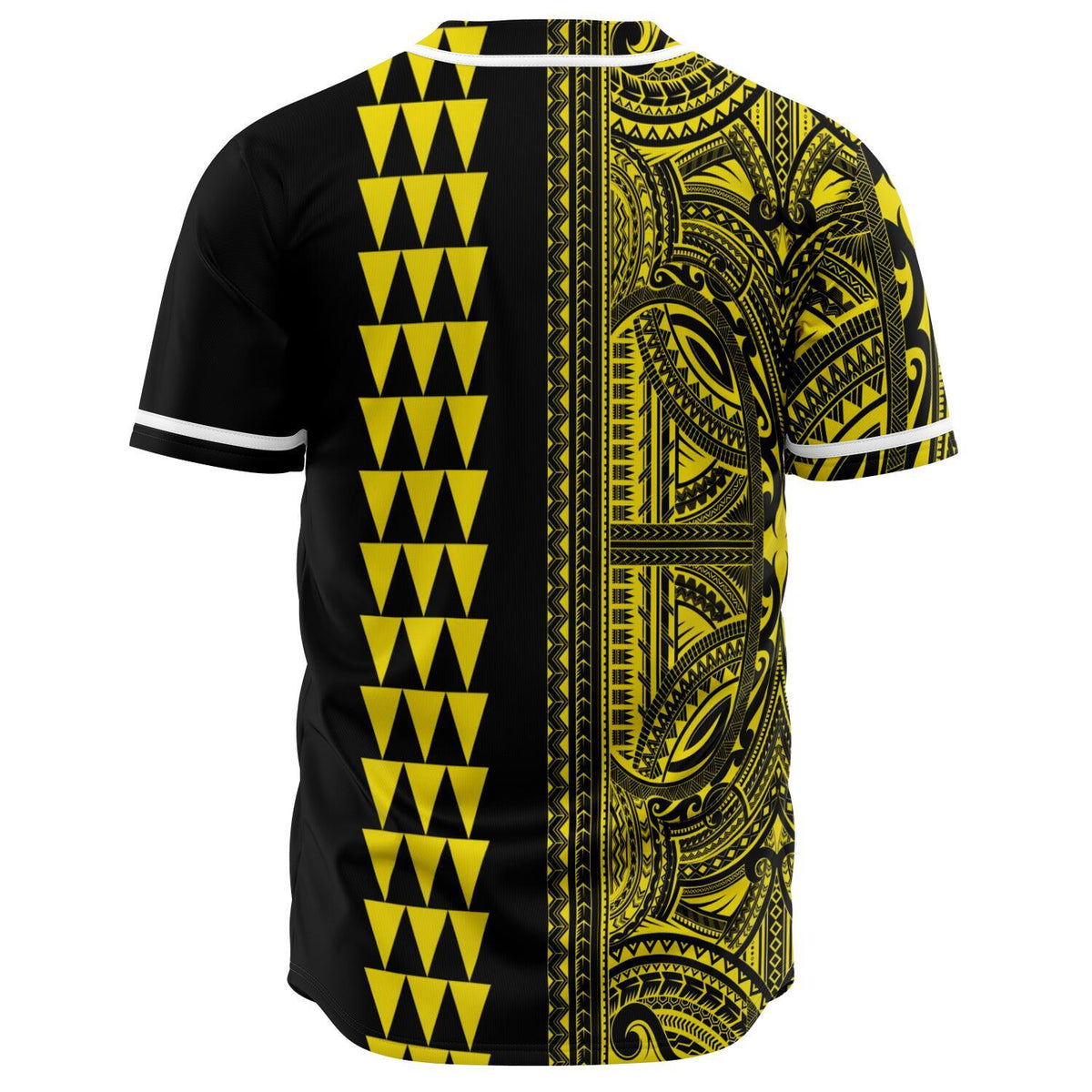 Hawaii Polynesian Kakau Baseball Jersey V.4 - Freestyle - Yellow - Polynesian Pride