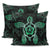 Turtle Hibiscus Green Pillow Covers One Size Zippered Pillow Cases 18"x 18" (Twin Sides) (Set of 2) Black - Polynesian Pride