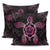 Turtle Hibiscus Pink Pillow Covers One Size Zippered Pillow Cases 18"x 18" (Twin Sides) (Set of 2) Black - Polynesian Pride