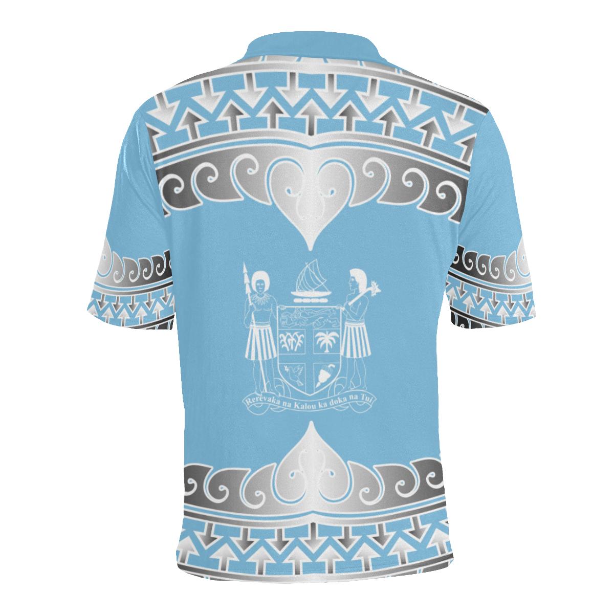 Fiji Polynesian Polo Shirt Fiji Wave Style - Polynesian Pride