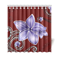 Plumeria Violet Polynesia Red Shower Curtain - Polynesian Pride