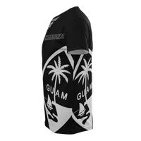 Guam All Over T Shirt Guam Coat of Arms Chamorro Pattern Black Style - Polynesian Pride