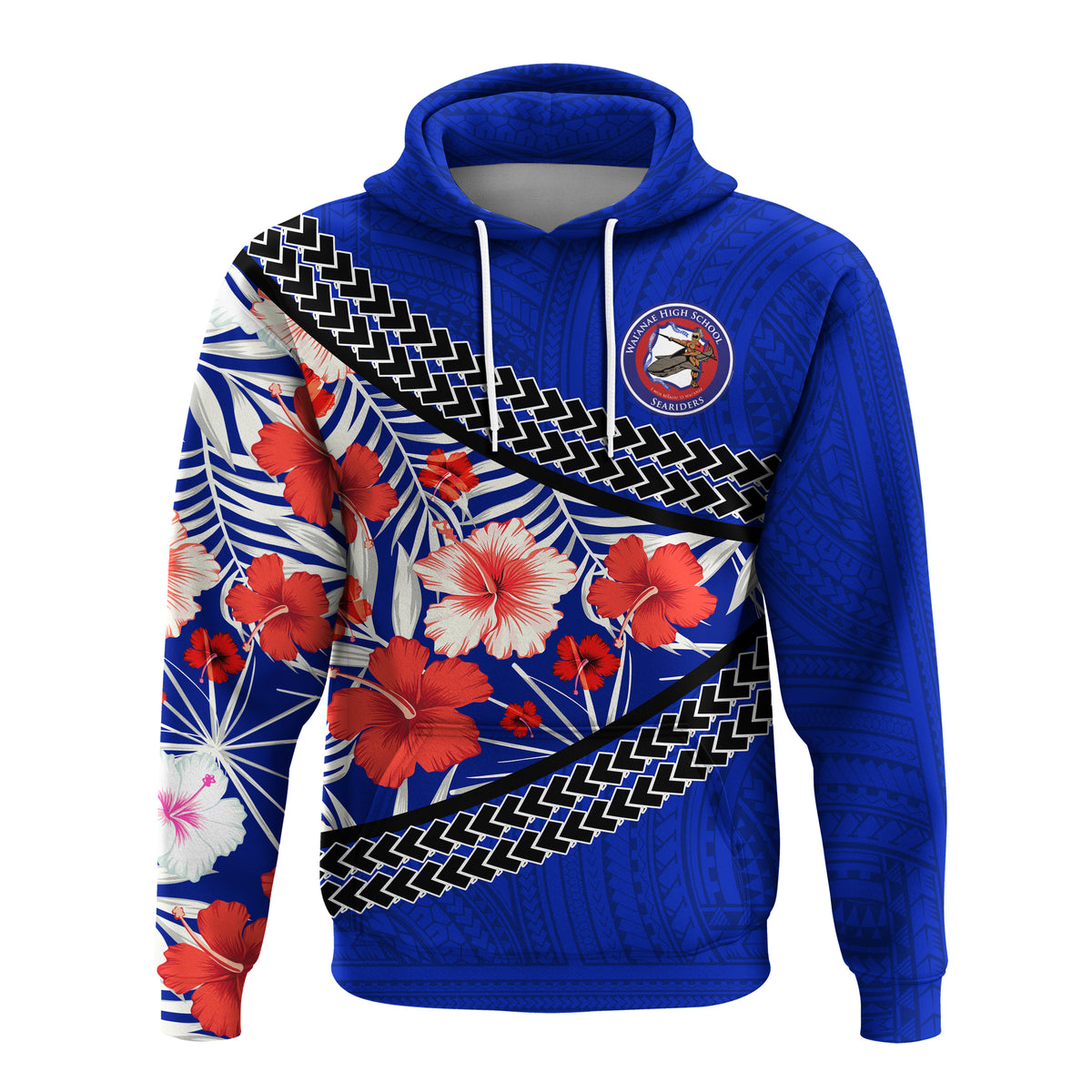 Waianae High School Hoodie Hawaiian Hibiscus Flowers LT20 - Polynesian Pride
