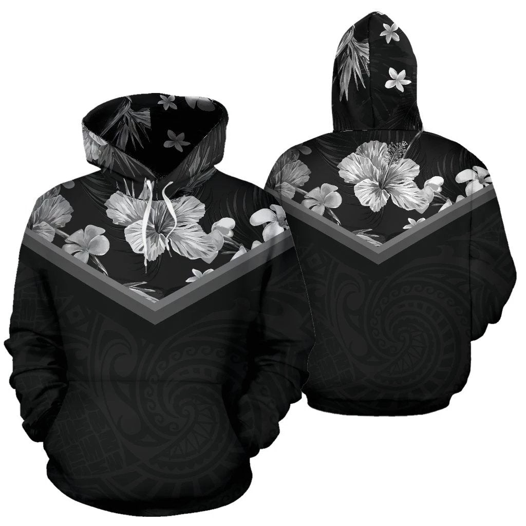 Hawaiian Pattern Vintage Hoodie BMW Hibiscus Color Unisex White - Polynesian Pride