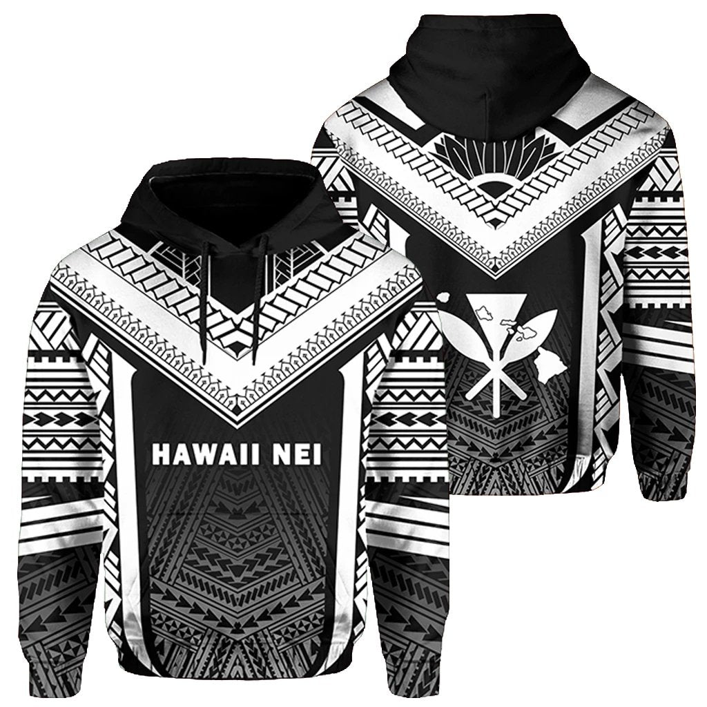 Hawaii Kanaka Polynesian Hoodie Active White Unisex White - Polynesian Pride