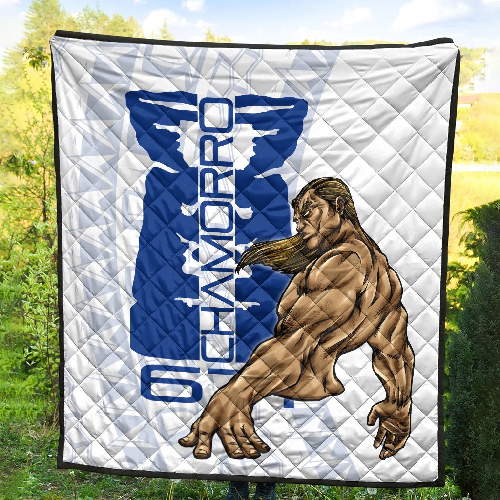 Guam Premium Quilt - Chamorro With Puntan Blue Color - Polynesian Pride