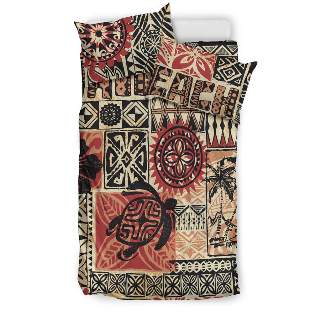 Hawaii Bedding Set - Hawaiian Style Tribal Fabric Patchwork - Polynesian Pride