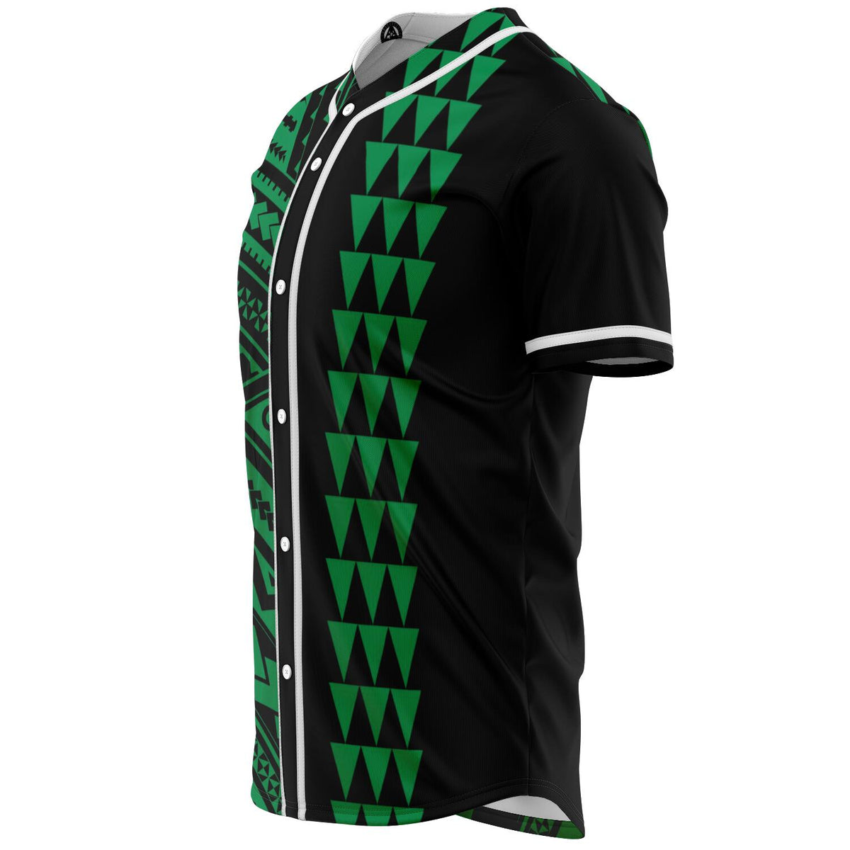 Hawaii Polynesian Kakau Baseball Jersey - Freestyle - Green - Polynesian Pride