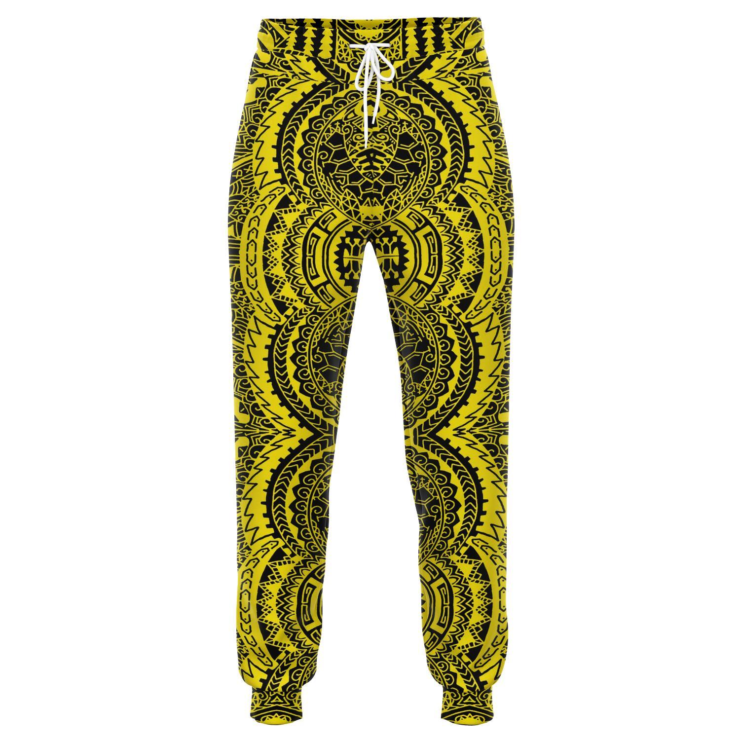 Polynesian Symmetry Yellow Joggers Unisex Yellow - Polynesian Pride