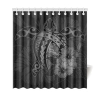 Hawaii Hibiscus Shower Curtain - Harold Turtle - Gray - Polynesian Pride