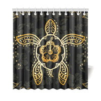 Turtle Hibiscus Yellow Shower Curtain - Polynesian Pride