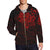 Maori Tattoo Style All Over Zip Hoodie Red Version Unisex Red - Polynesian Pride