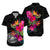 American Samoa Polynesian Hibiscus Matching Dress and Hawaiian Shirt LT12 No Dress Blue - Polynesian Pride