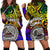 American Samoa Custom Personalised Hoodie Dress - Rainbow Polynesian Pattern Rainbow - Polynesian Pride