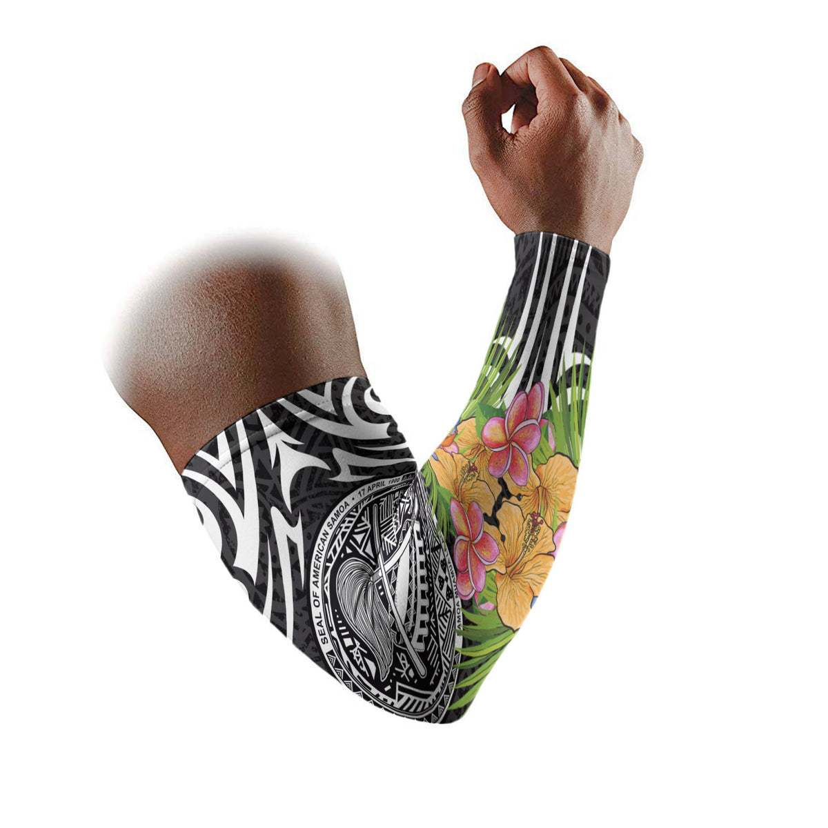 American Samoa Arm Sleeve (Set of 2) - Tribal Patterns With Flowers - Polynesian Pride