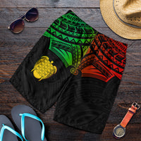 Vanuatu Heart Polynesian Men Short Turtle Sand Drawings LT13 - Polynesian Pride