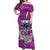 Samoa Off Shoulder Long Dress Hammerhead Shark and Hibiscus Purple LT13 Women Purple - Polynesian Pride