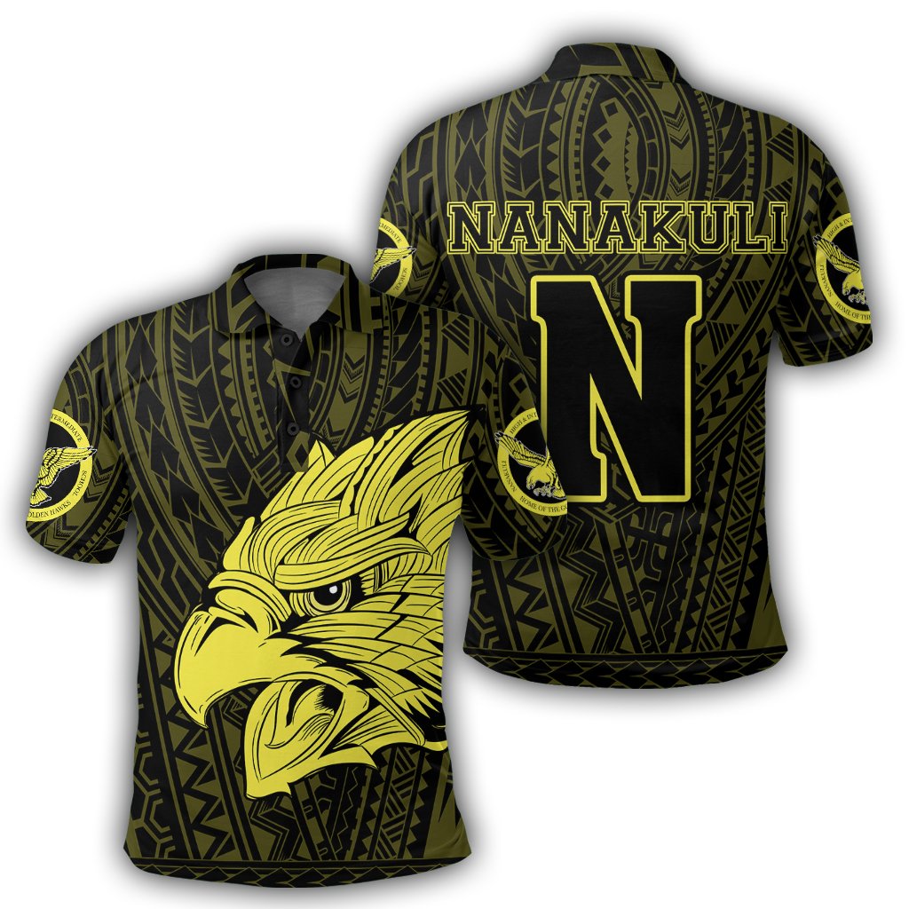Hawaii Polo Shirt Nanakuli High School Hawk Polynesian Polo Shirt Unisex Black - Polynesian Pride