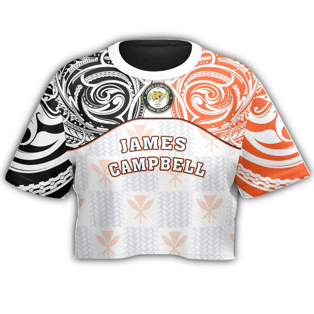 Hawaii - Kanaka James Campbell High School Crop Top T - Shirt Demodern Style AH - Polynesian Pride