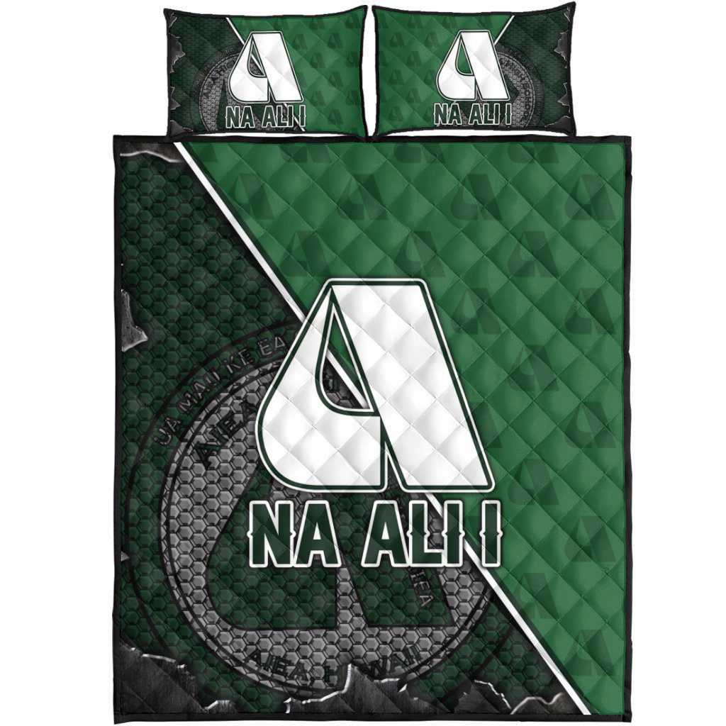 Hawaii Quilt Bed Set - Aiea High Quilt Bed Set - AH Green - Polynesian Pride