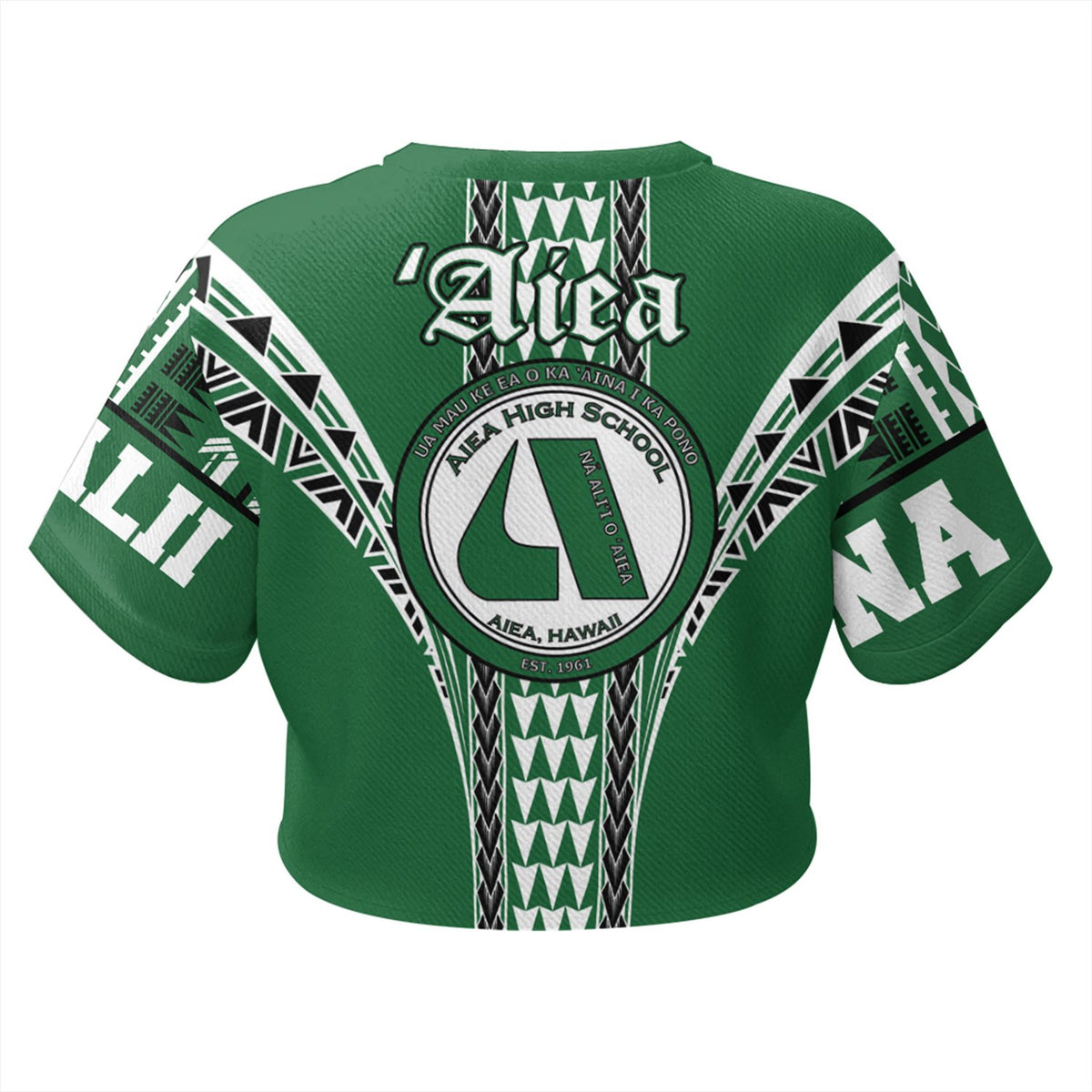 Hawaii - Aiea High All - over Print Crop Top T-shirt AH - Polynesian Pride